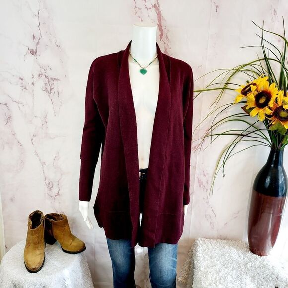 Rachel Zoe open front purple eggplant color cardigan sweater - Picture 1 of 6